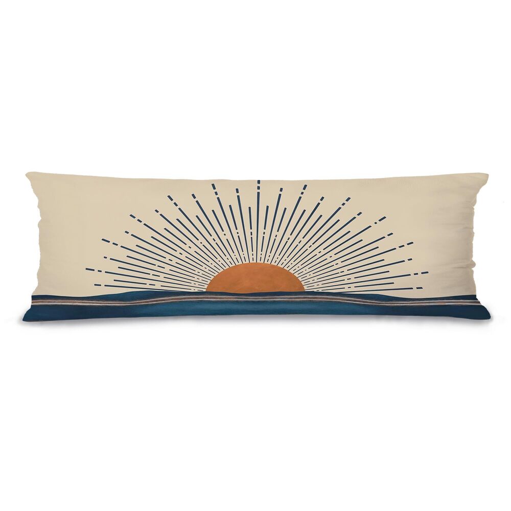 3089 Retro Boho Sun Sunshine 21x54 Body Pillow Cover Case, Abstract Mid